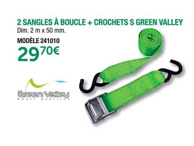 2 sangles à boucle + crochets s green valley