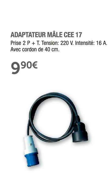 adaptateur mâle cee 17