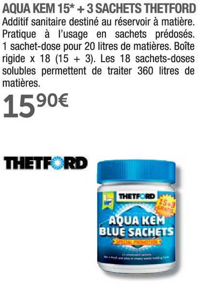 additif sanitaire pour réservoir aqua kem blue sachets thetford