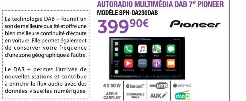 autoradio multimédia dab 7 pouces pioneer