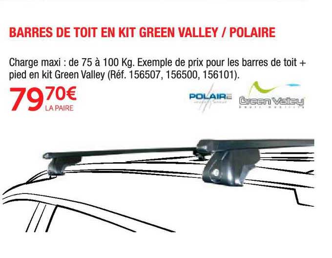 barres de toit en kit green valley polaire