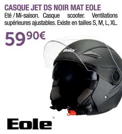 casque jet ds noir mat eole