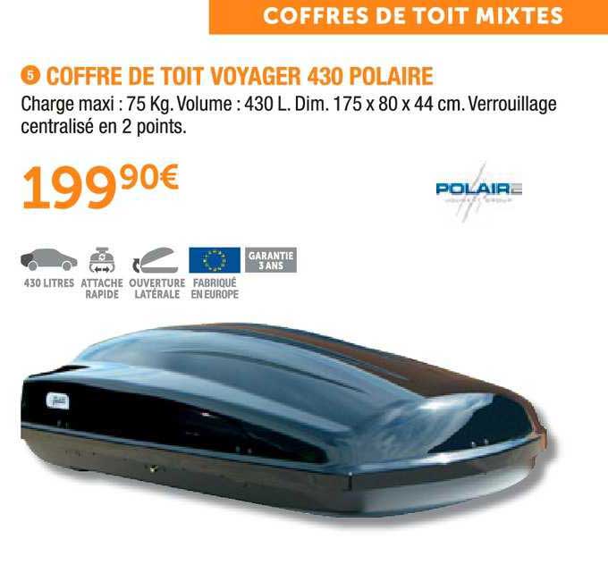 Coffre De Toit Voyager 430 Polaire