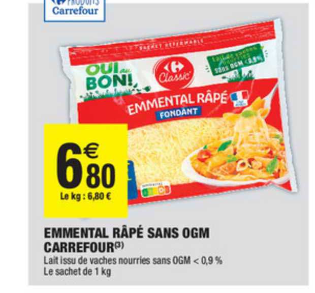 emmental râpé sans ogm carrefour