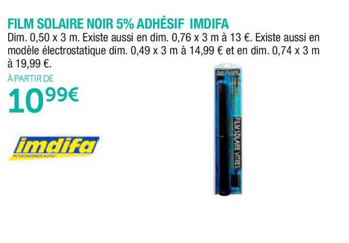 film solaire noir 5% adhésif imdifa
