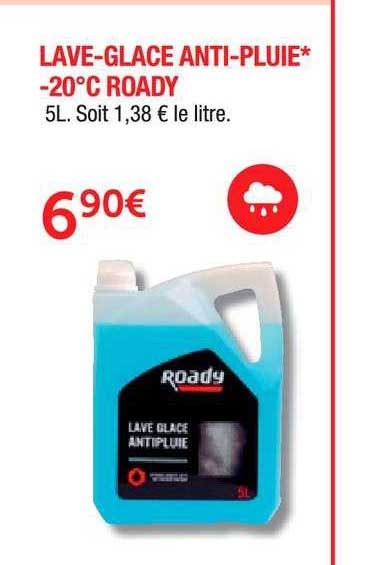 lave glace anti pluie moins 20°c roady