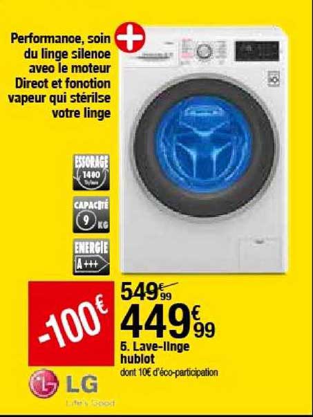 lave linge hublot lg