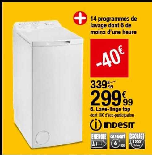 lave linge top indesit