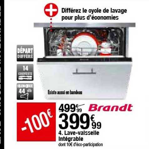 lave vaisselle intégrable brandt