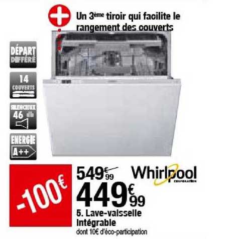 lave vaisselle intégrable whirlpool