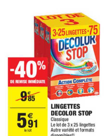 lingettes decolor stop -40% de remise immédiate