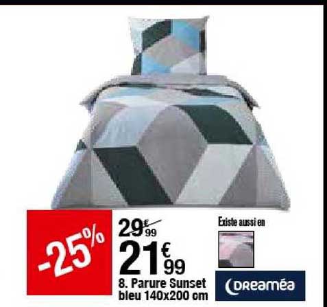 parure sunset bleu 140x200 cm dreaméa