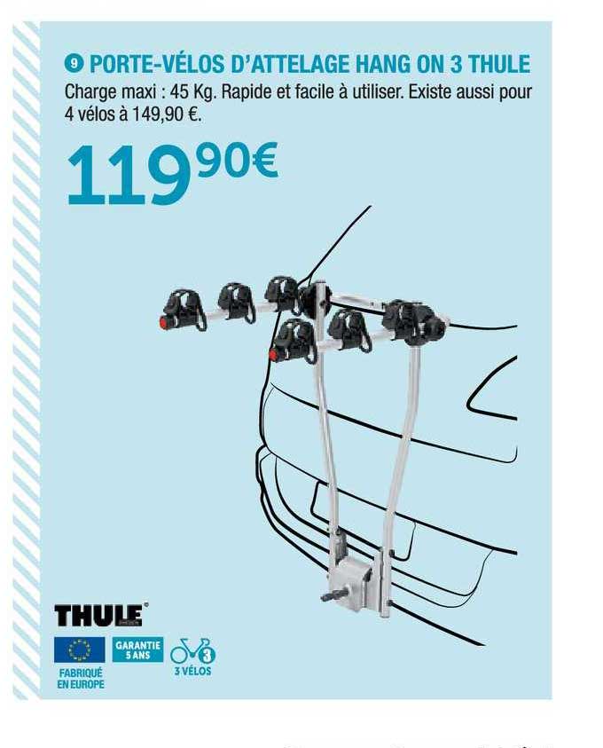 porte vélos d attelage hang on 3 thule