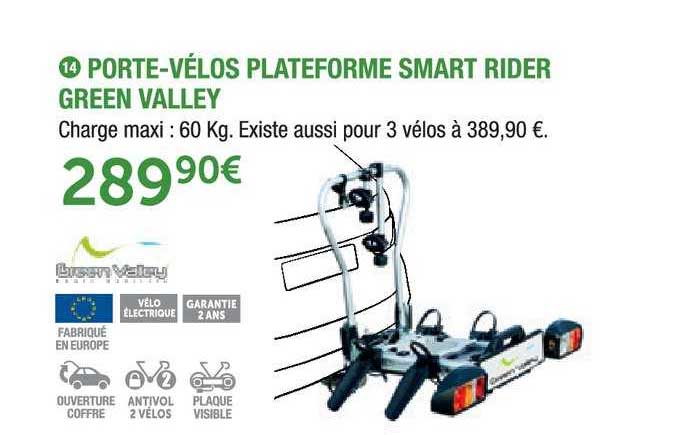porte vélos plateforme smart rider green valley