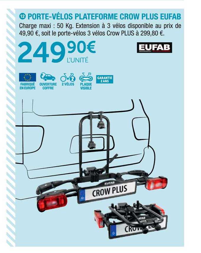 portes vélos plateforme crow plus eufab