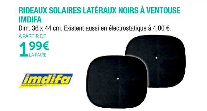 rideaux solaires latéraux noirs à ventouse imdifa