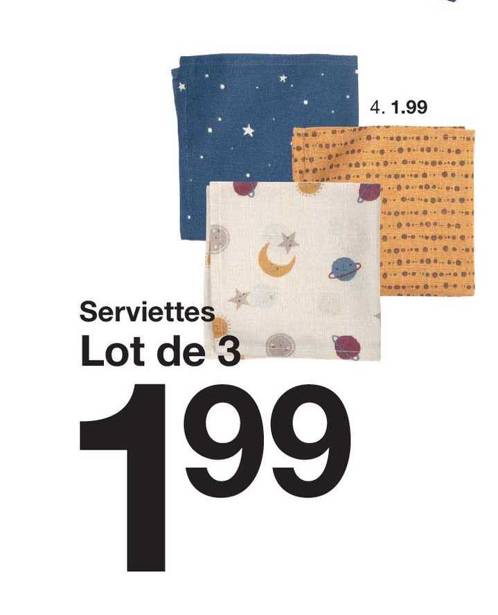 Serviettes Lot De 3