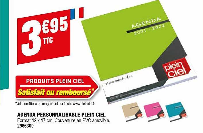 Agenda Personnalisable Plein Ciel
