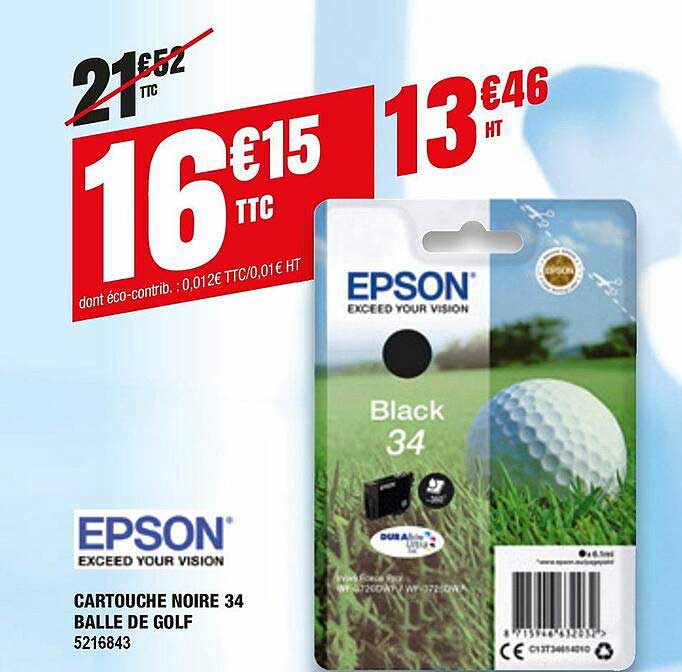 cartouche noire 34 balle de golf epson