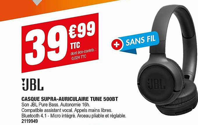 casque supra-auriculaire tune 500bt jbl