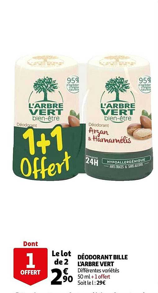 déodorant bille l'arbre vert