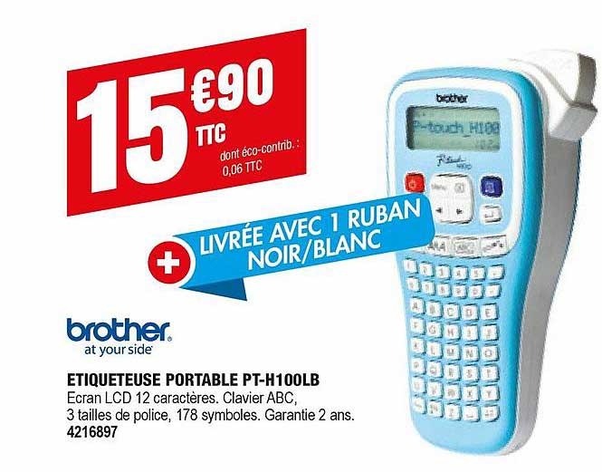 étiqueteuse portable pt-h100lb brother