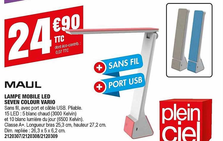 lampe mobile led seven colour vario