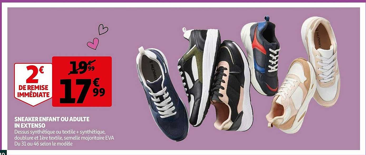 sneaker enfant ou adulte in extenso