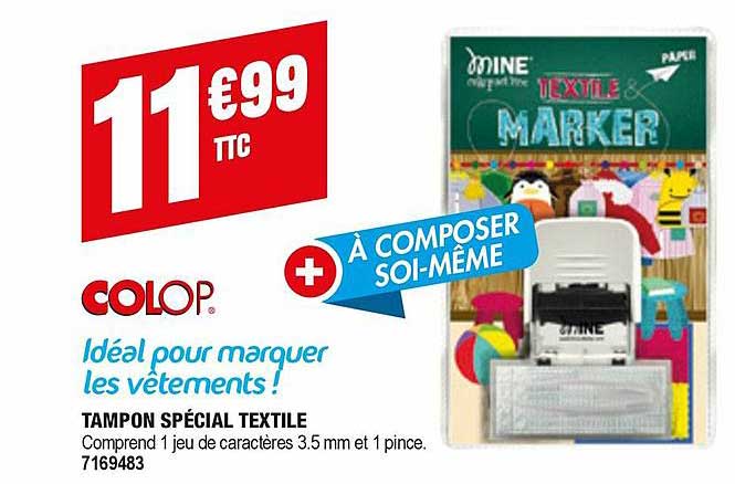 tampon spécial textile colop