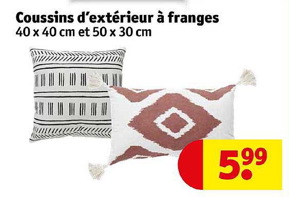 coussins d'extérieur à franges