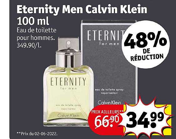 eau de toilette pour hommes eternity men calvin klein 100 ml