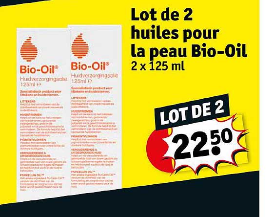 lot de 2 huiles pour la peau bio-oil