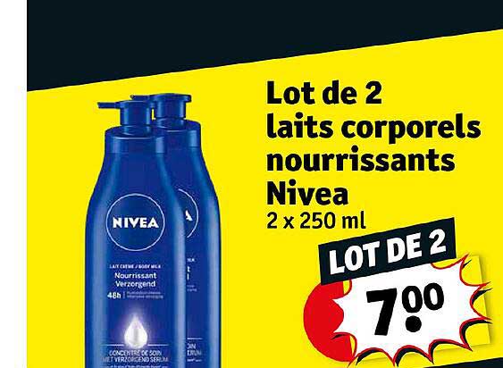 lot de 2 laits corporels nourrissants nivea