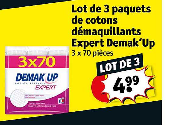 lot de 3 paquets de cotons démaquillants expert demak'up