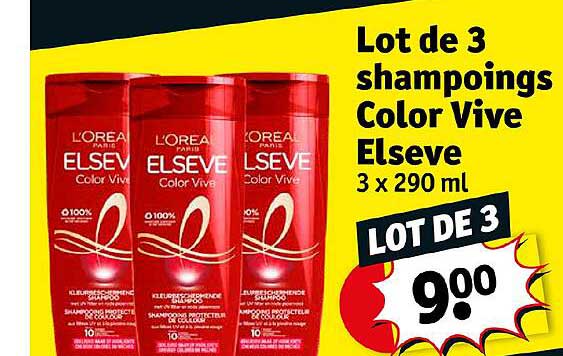 lot de 3 shampoings color vive elsève
