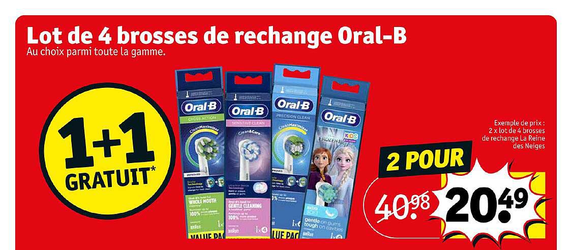 lot de 4 brosses de rechange oral-b