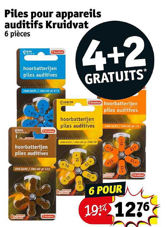 piles pour appareils auditifs kruidvat