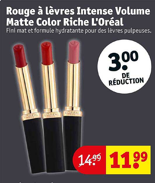 rouge à lèvres intense volume matte color riche l'oréal