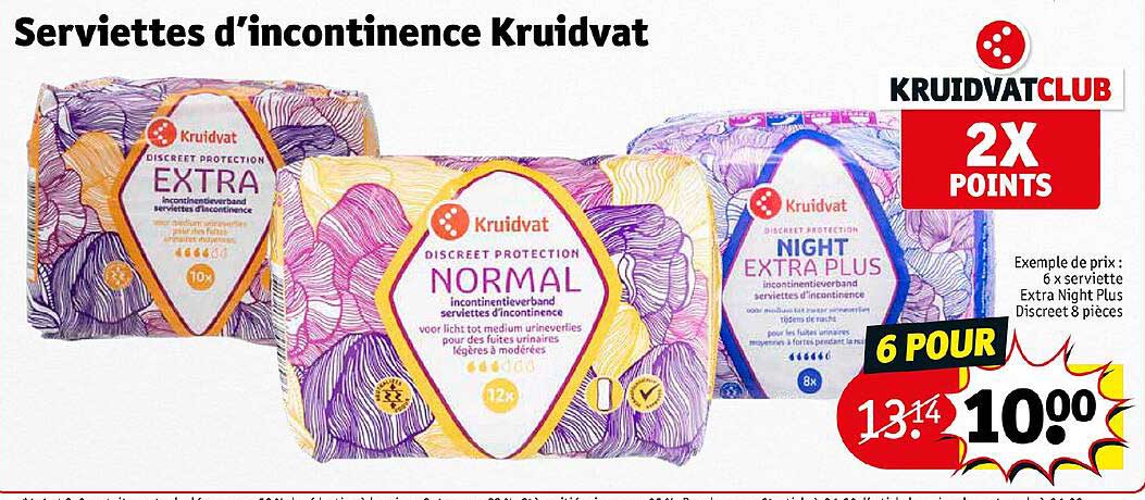 serviettes d'incontinence kruidvat