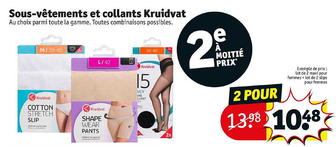 sous-vêtements et collants kruidvat