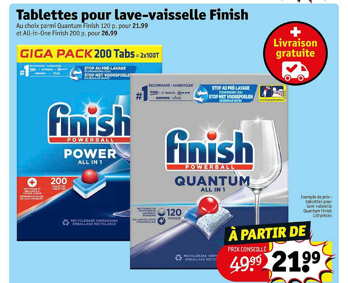 tablettes pour lave-vaisselle finish