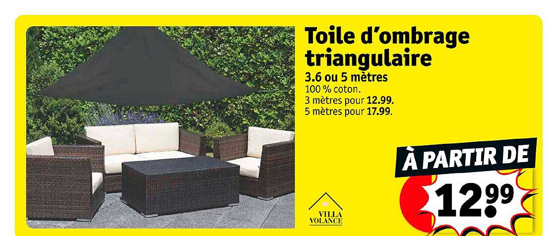 toile d'ombrage triangulaire
