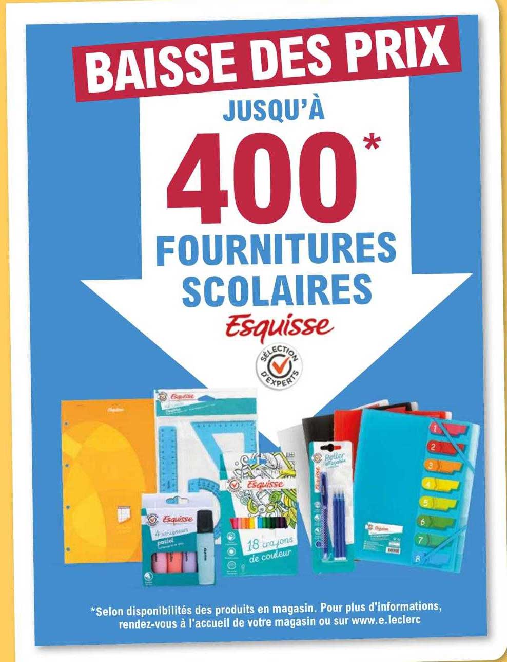 400 Fournitures Scolaires Esquisse