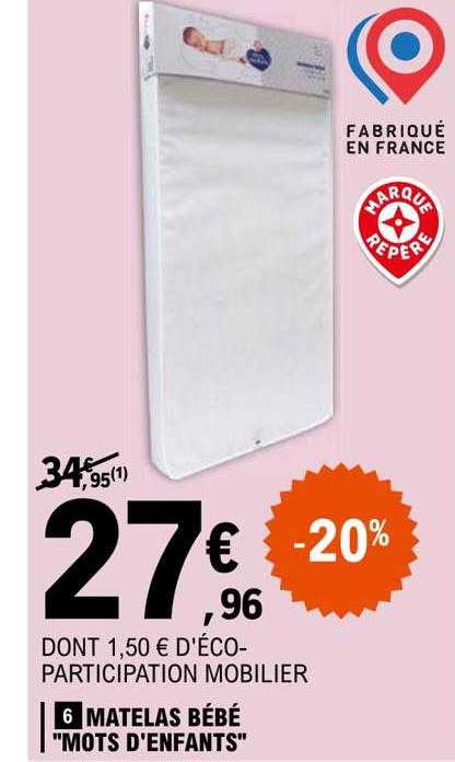 matelas bébé "mots d'enfants"