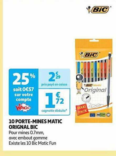 10 porte-mines matic original bic