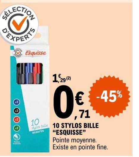 10 Stylos Bille "esquisse"