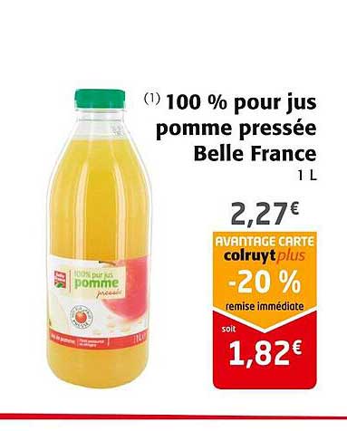 100% pur jus pomme pressée belle france