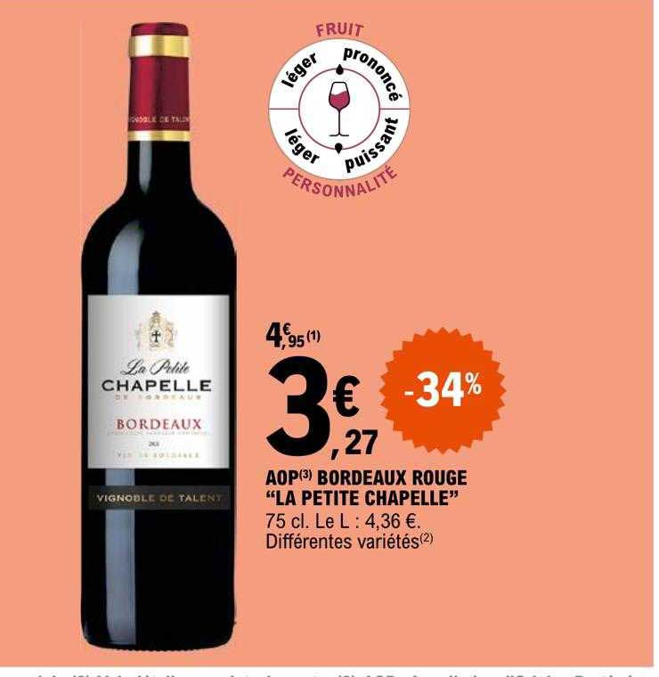 aop bordeaux rouge "la petite chapelle"