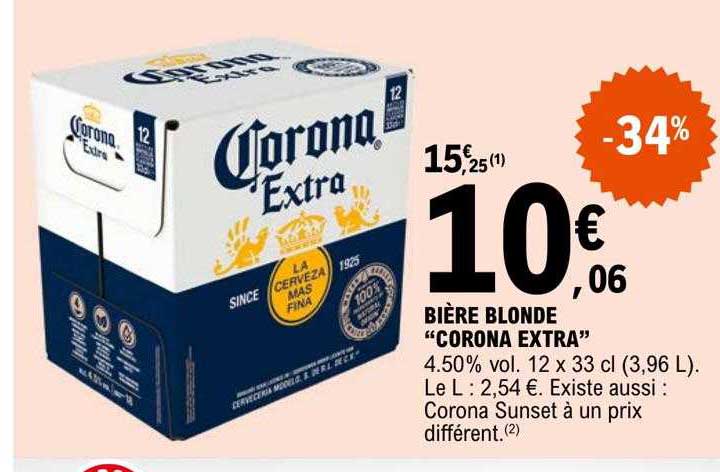 Bière Blonde "corona Extra"