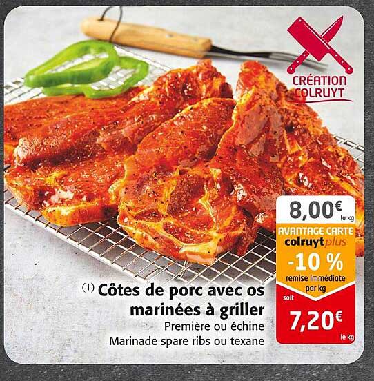Côtes De Porc Avec Os Marinées à Griller